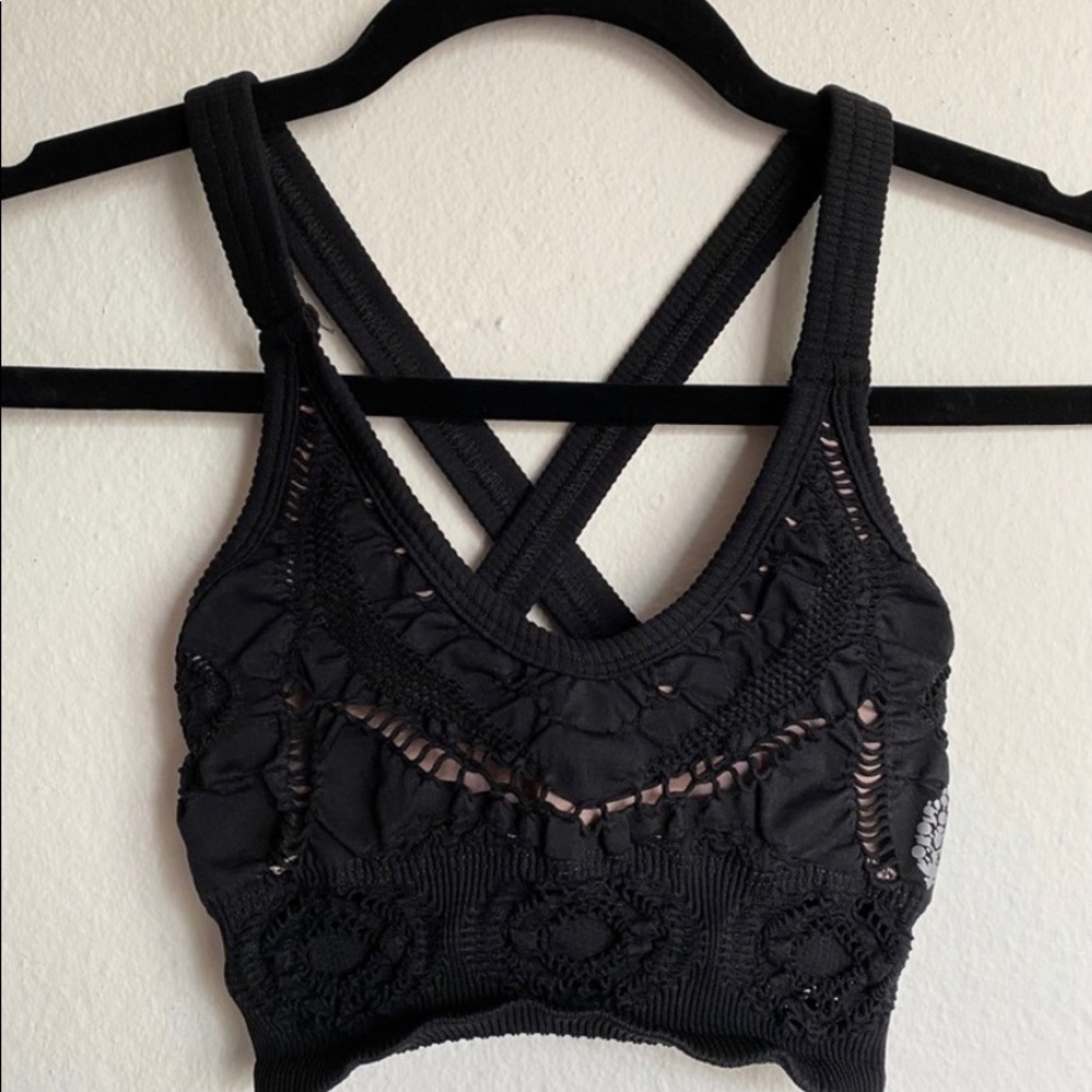 Free People Movement Crochet Mesh Sports Bra